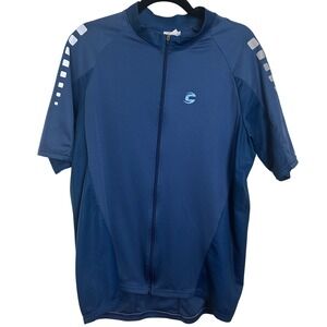Cannondale Men's Blue Short Sleeve Cycling Jersey XX-Large Full Zip Reflective